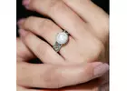 Designer Freshwater Pearl Engagement Ring with Emerald and Diamond