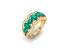 Statement Emerald Wedding Band Ring with Diamond By Virica Jewels