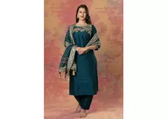 Royal Blue Elegance: Blue Zardozi Perl Work Salwar Suit