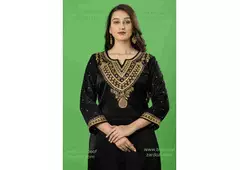 Sophisticated Black Aabha Marodi Zardozi Work Plazo Suit