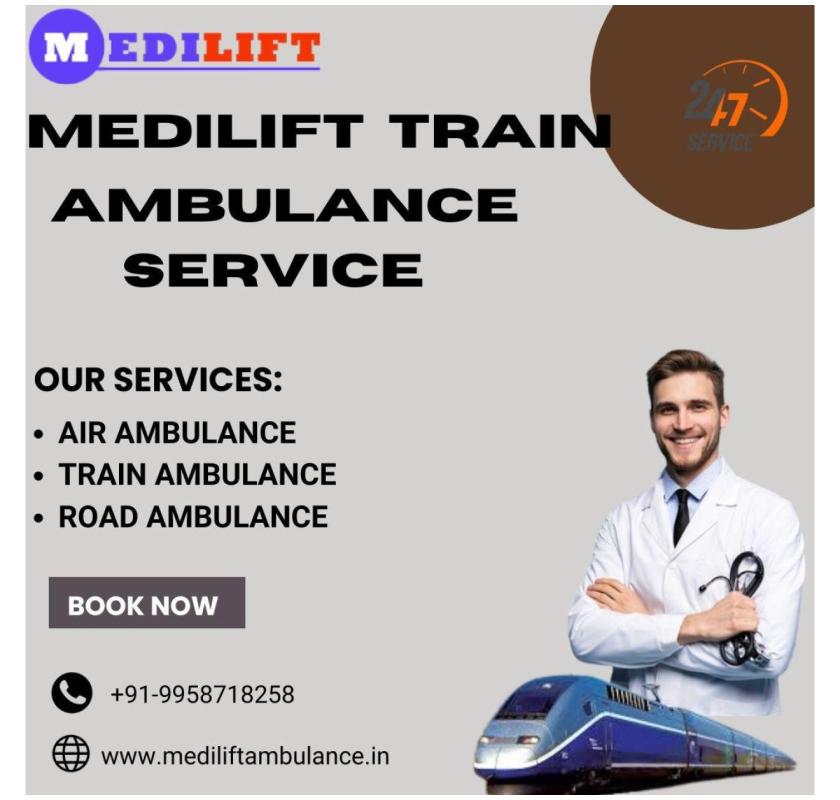 Medilift Train Ambulance in Jamshedpur provides ICU-style Care on the Train