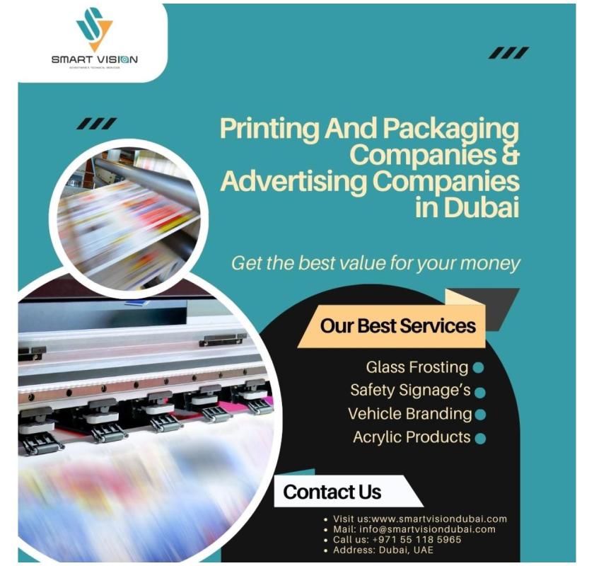 Printing And Packaging Companies & Advertising Companies in Dubai