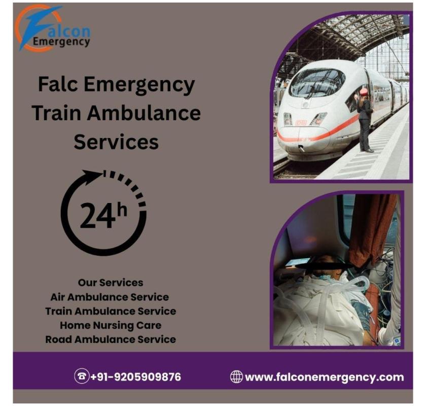 Falc Emergency Train Ambulance in Guwahati. Carefully prepared trains for any Problem