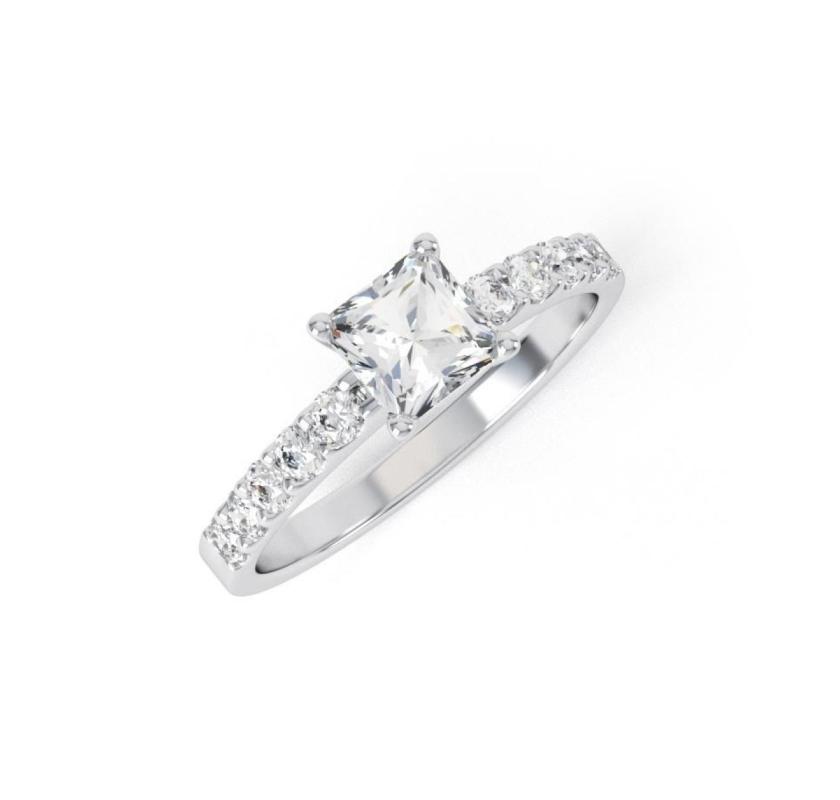 Lab-Grown or Mined Princess shape engagement Rings