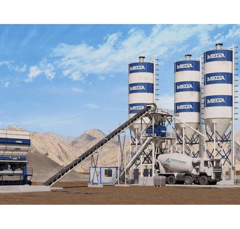 CONCRETE BATCHING PLANT 90 m3 - TWINSHAFT MIXER (ITALIAN)