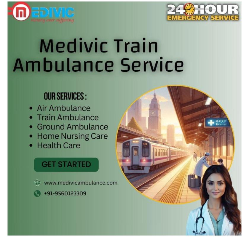 Choose  Medivic Train Ambulance in Mumbai with professional staff