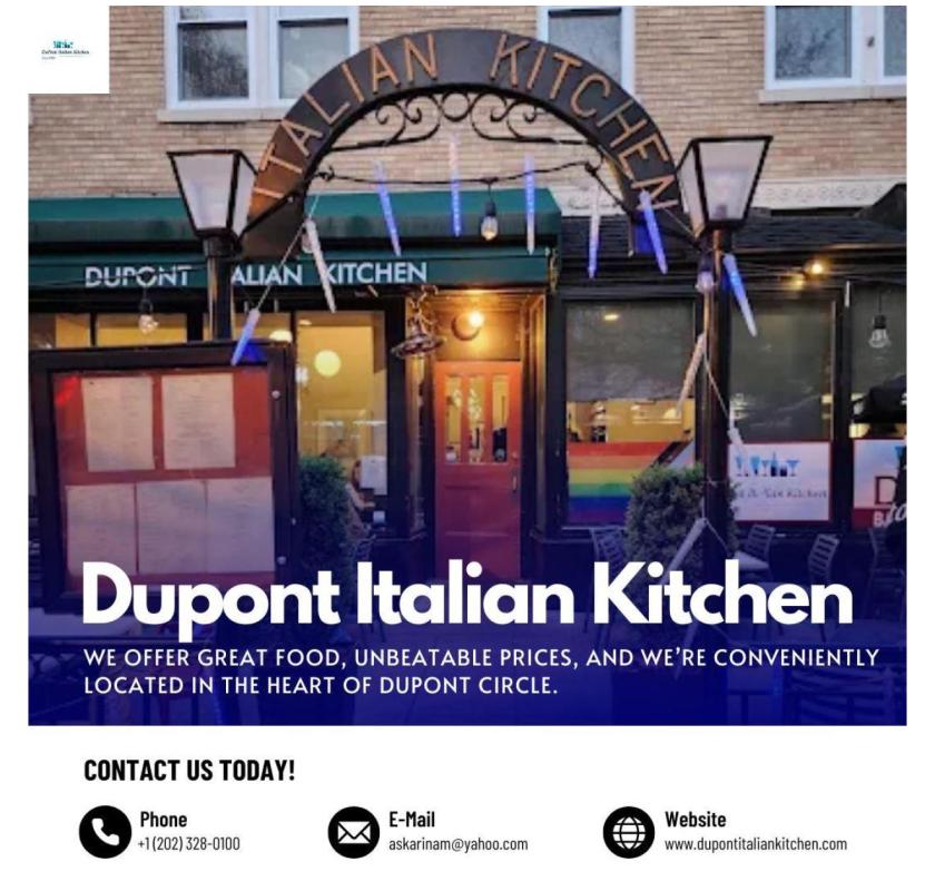 Dupont Italian Kitchen: The Best Italian Restaurant Near You for Authentic Cuisine