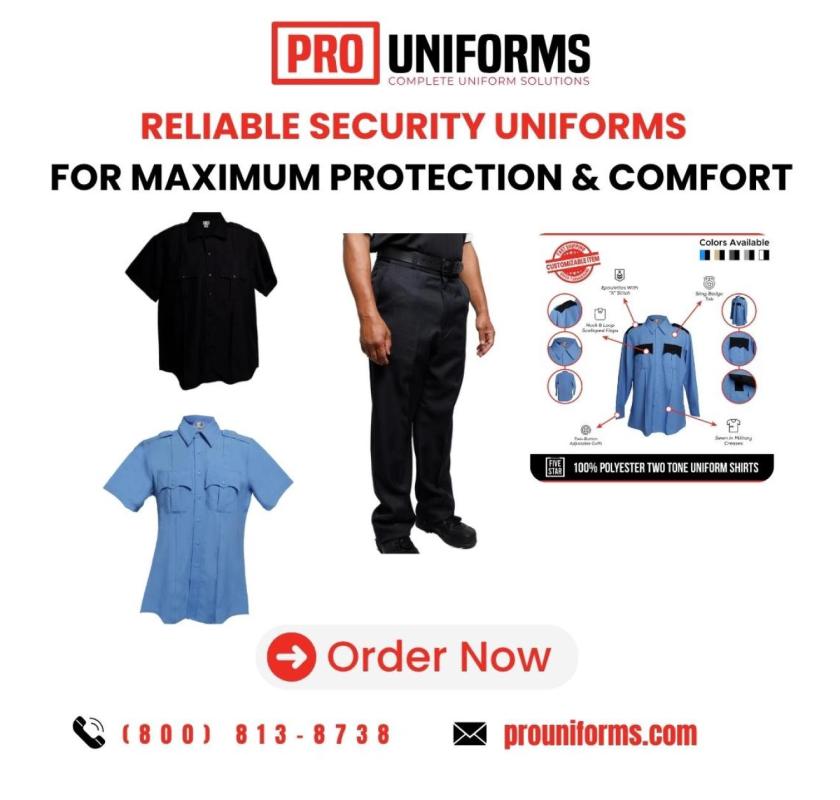 Reliable Security Uniforms for Sale – Trusted by Professionals | Pro Uniforms