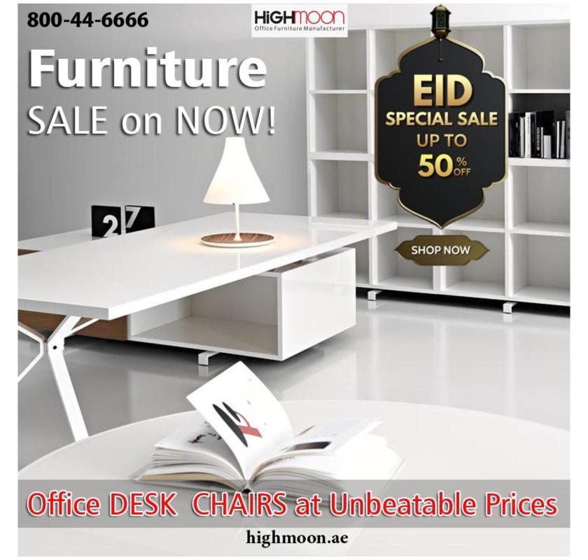 Modern Office Desks & Chairs | Eid Sale Up to 50% OFF! | Highmoon Furniture UAE