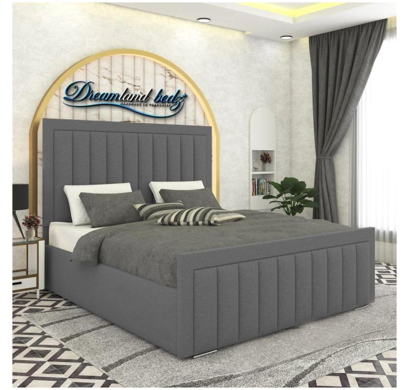 2025 London Bed Frame in Grey fabric
