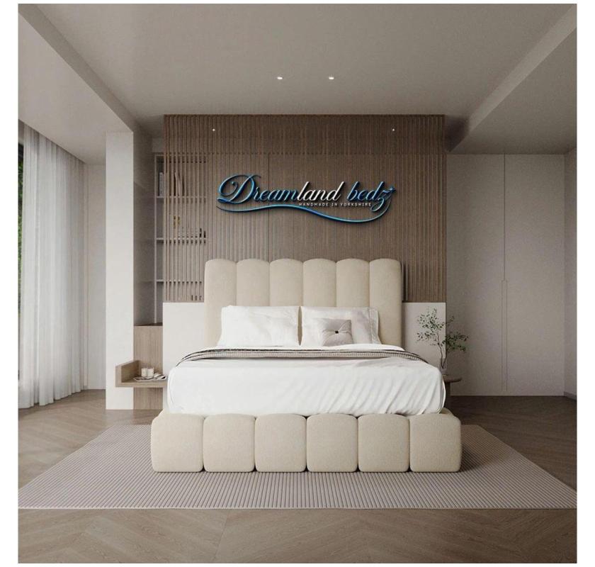  Oslo Panel Cream Teddy Boucle Bed