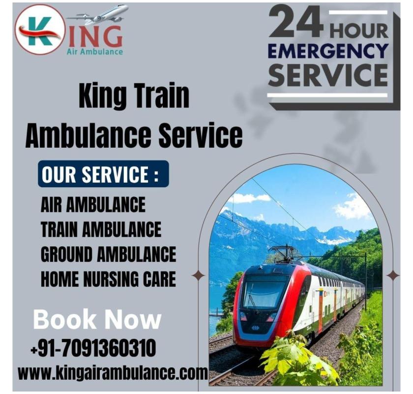  King Train Ambulance in Bhopal has a persistent medical area and well-enhance facilities inside
