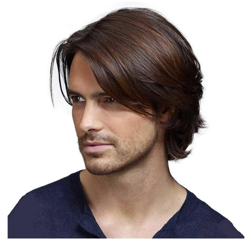 Short Curly Brown with Bangs Curly Hair Replacement Full Wigs