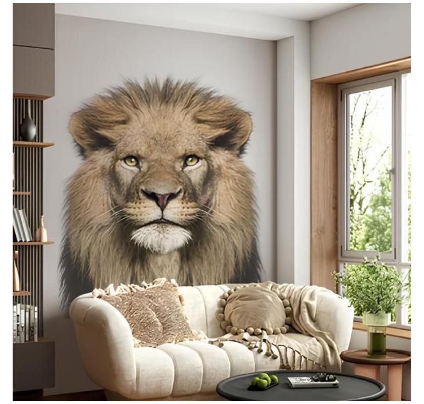 Jungle King Wall Mural – Fearless Lion in Your Home