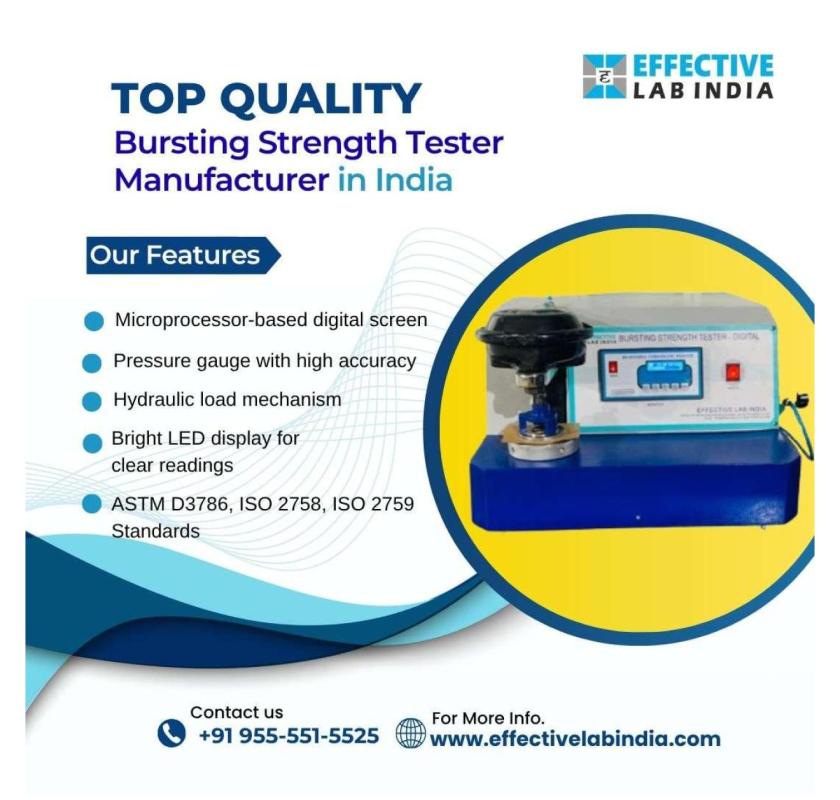 Top Quality Bursting Strength Tester Manufacturer in India